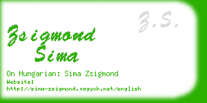 zsigmond sima business card